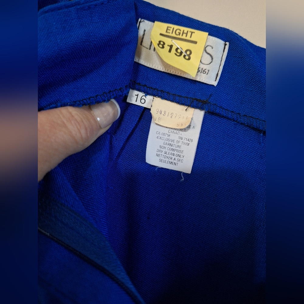 Vintage Liptons High Waist Wide Leg Pleated Shorts Culottes Blue Modern Size L - Picture 4 of 10